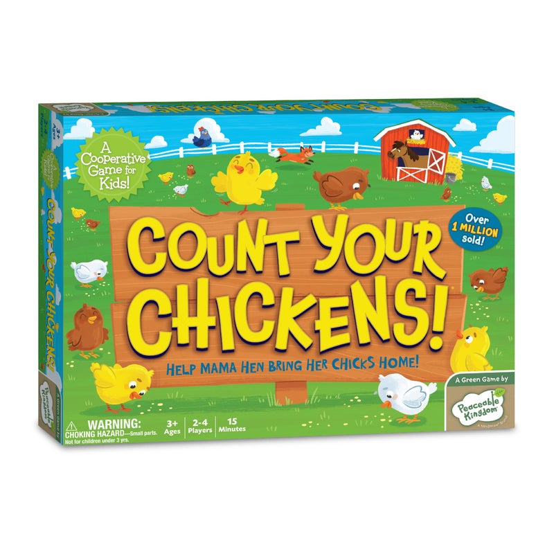 Peaceable Kingdom Count Your Chickens Award Winning Cooperative Counting Game for 2 to 4 Kids Ages 3+ - Image 1